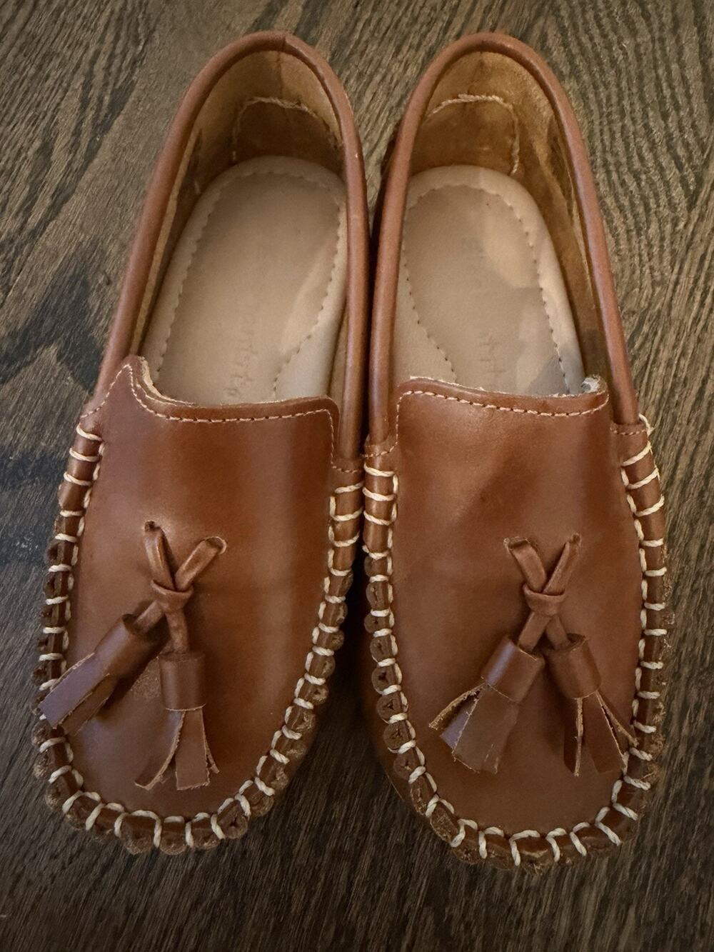 Elephantito Little Boy's Monaco Leather Loafers Brown Sz 9c $80